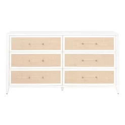 Traditions Holland 6-Drawer Double Dresser - Essentials For Living 6148.WHT/NAT