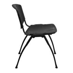 Hercules Series 880 Lb. Capacity Black Polypropylene Stack Chair W/ Black Frame Finish - Flash Furniture RUT-NF01A-BK-GG