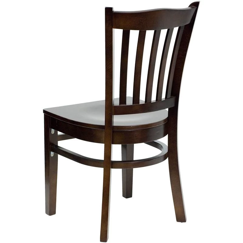 Hercules Series Walnut Finished Vertical Slat Back Wooden Restaurant Chair - Flash Furniture XU-DGW0008VRT-WAL-GG 3 Hercules Series Walnut Finished Vertical Slat Back Wooden Restaurant Chair - Flash Furniture XU-DGW0008VRT-WAL-GG - Image 3