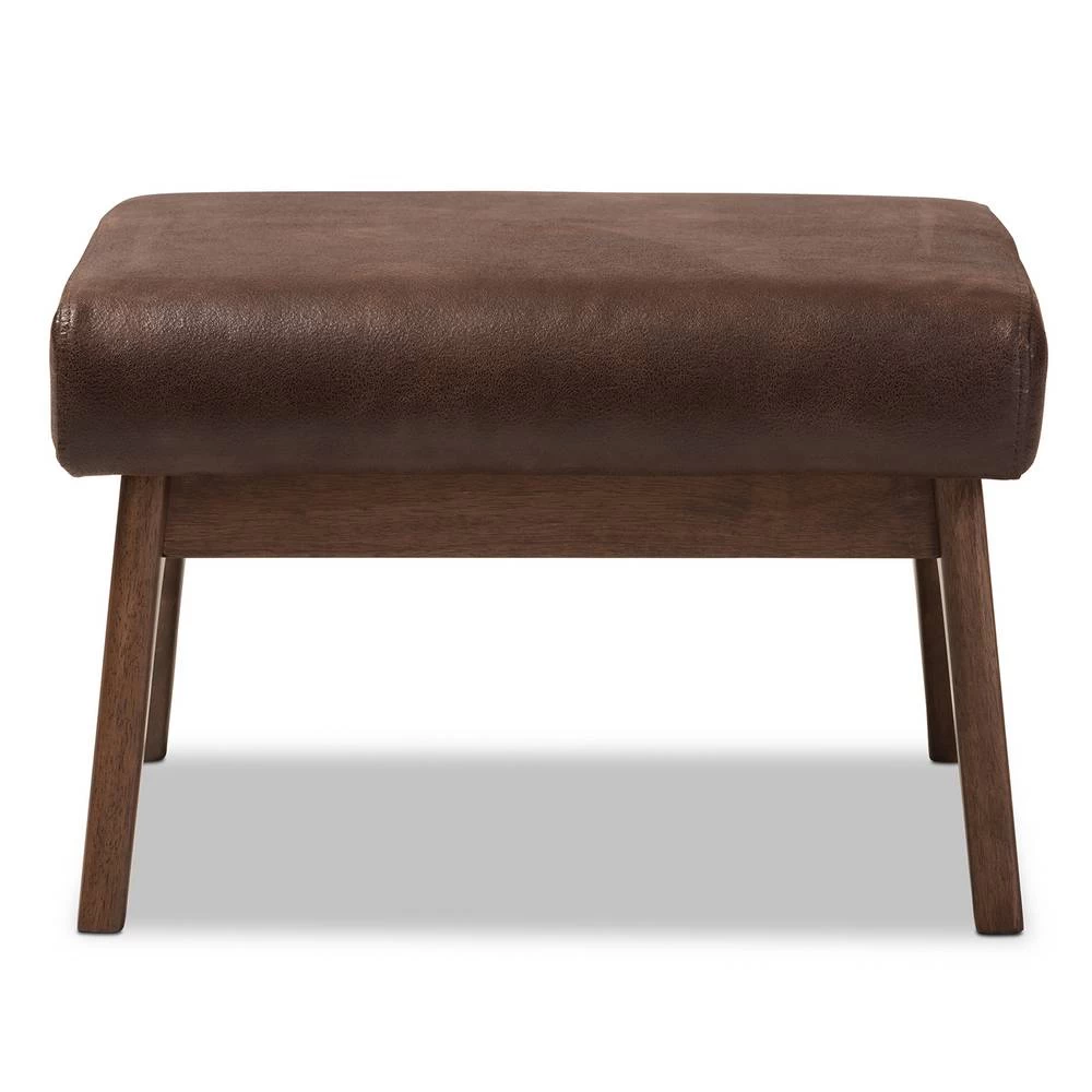 Baxton Studio Bianca Mid-Century Modern Walnut Wood Dark Brown Distressed Faux Leather Ottoman Bianca-Dark-Brown-Walnut-Brown-Otto 3 Baxton Studio Bianca Mid-Century Modern Walnut Wood Dark Brown Distressed Faux Leather Ottoman Bianca-Dark-Brown-Walnut-Brown-Otto - Image 3