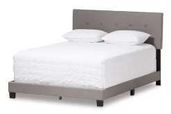 Baxton Studio Hampton Modern And Contemporary Light Grey Fabric Upholstered Full Size Bed