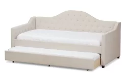 Baxton Studio Perry Modern & Contemporary Light Beige Fabric Daybed W/ Trundle CF8940-Light-Beige-Daybed -Home Haven Deals httpsp11.secure.hostingprod.comsite.totallyfurniture.comssllibpicturesextralargeviewwi cf8940 light beige daybed 2