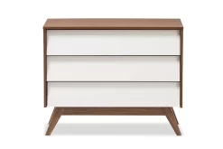 Baxton Studio Hildon Mid-Century Modern White And Walnut Wood 3-Drawer Storage Chest -Home Haven Deals httpsp11.secure.hostingprod.comsite.totallyfurniture.comssllibpicturesextralargeviewwi hildon 3dw walnut white chest 3