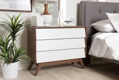 Baxton Studio Hildon Mid-Century Modern White And Walnut Wood 3-Drawer Storage Chest -Home Haven Deals httpsp11.secure.hostingprod.comsite.totallyfurniture.comssllibpicturesextralargeviewwi hildon 3dw walnut white chest 5