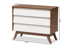 Baxton Studio Hildon Mid-Century Modern White And Walnut Wood 3-Drawer Storage Chest -Home Haven Deals httpsp11.secure.hostingprod.comsite.totallyfurniture.comssllibpicturesextralargeviewwi hildon 3dw walnut white chest 6