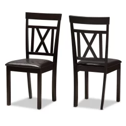 Baxton Studio RH123C-Dark Brown-DC Rosie Modern & Contemporary Dark Brown Faux Leather Upholstered Dining Chair (Set Of 2)