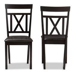 Baxton Studio RH123C-Dark Brown-DC Rosie Modern & Contemporary Dark Brown Faux Leather Upholstered Dining Chair (Set Of 2) -Home Haven Deals httpsp11.secure.hostingprod.comsite.totallyfurniture.comssllibpicturesextralargeviewwi rh123c dark brown dc 2