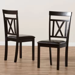 Baxton Studio RH123C-Dark Brown-DC Rosie Modern & Contemporary Dark Brown Faux Leather Upholstered Dining Chair (Set Of 2) -Home Haven Deals httpsp11.secure.hostingprod.comsite.totallyfurniture.comssllibpicturesextralargeviewwi rh123c dark brown dc 6