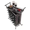 Silvano Wine Rack 5x5 W/ Removable Tray In Dark Bronze - Winsome Wood 87523