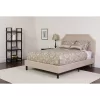 Brighton Twin Size Tufted Upholstered Platform Bed In Beige Fabric W/ Pocket Spring Mattress - Flash Furniture SL-BM-1-GG
