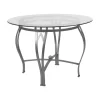 Syracuse 42'' Round Glass Dining Table W/ Silver Metal Frame - Flash Furniture XU-TBG-24-GG