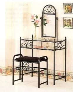 2 Piece Black Vanity Set - Coaster 2432