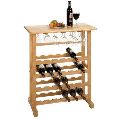 24-Bottle Wine Rack W/ Glass Rack - Winsome Wood 83024 2 24-Bottle Wine Rack W/ Glass Rack - Winsome Wood 83024 - Image 2