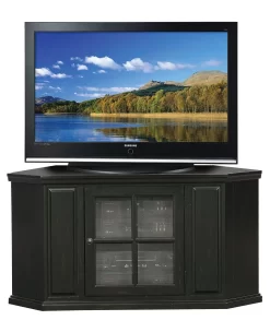 46 Inch Corner Plasma TV Stand In Distressed Black Finish Riley Holliday 83285