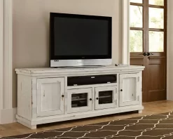 Willow 74 Console In Distressed White - Progressive Furniture P610E-74