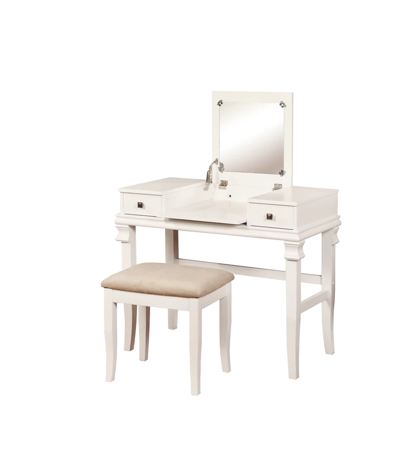 Angela White Vanity Set - Linon 98373WHT-01-KD-U 1 Angela White Vanity Set - Linon 98373WHT-01-KD-U