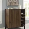 Bar Cabinet W/ Wine Storage In Dark Walnut - Walker Edison BU34COBCDW