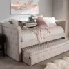Baxton Studio Alena Modern And Contemporary Light Beige Fabric Daybed With Trundle