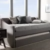 Baxton Studio Barnstorm Modern And Contemporary Grey Fabric Upholstered Daybed With Guest Trundle Bed