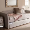 Baxton Studio Camino Modern And Contemporary Beige Fabric Upholstered Daybed With Guest Trundle Bed
