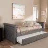 Baxton Studio Swamson Modern And Contemporary Grey Fabric Tufted Twin Size Daybed With Roll-out Trundle Guest Bed