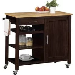 Calgary Cart With Wood Top - 4D Concepts 53653