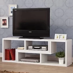 Combination TV Stand & Bookcase In White - Coaster 800330
