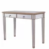 Contempo 2 Drawers Dressing Table 42" X 18" X 31" In Gold Paint - Elegant Lighting MF6-1106G