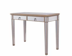 Contempo 2 Drawers Dressing Table 42" X 18" X 31" In Gold Paint - Elegant Lighting MF6-1106G