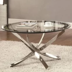 Contemporary Chrome Coffee Table - Coaster 702588