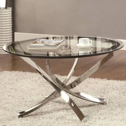 Contemporary Chrome Coffee Table - Coaster 702588 1 Contemporary Chrome Coffee Table - Coaster 702588