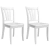 CorLiving DSH-310-C Dillon White Solid Wood Dining Chairs W/ Curved Vertical Slat Backrest, Set Of 2