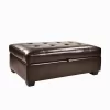 CorLiving LAD-123-O Antonio Storage Ottoman In Brown Bonded Leather