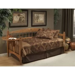 Hillsdale Furniture Dalton Wood Twin Daybed With Side Tray, Medium Oak - 1393DBLH