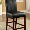 Furniture Of America Silco Contemporary Leatherette Counter Height Dining Chair In Brown Cherry (Set Of 2) - Enitial Lab IDF-3824PC