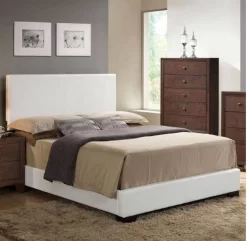 Ireland III Full Bed (Panel) In White PU - Acme Furniture 14395F
