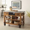 Kailey Kitchen Cart In Antique Oak - Acme Furniture 98182