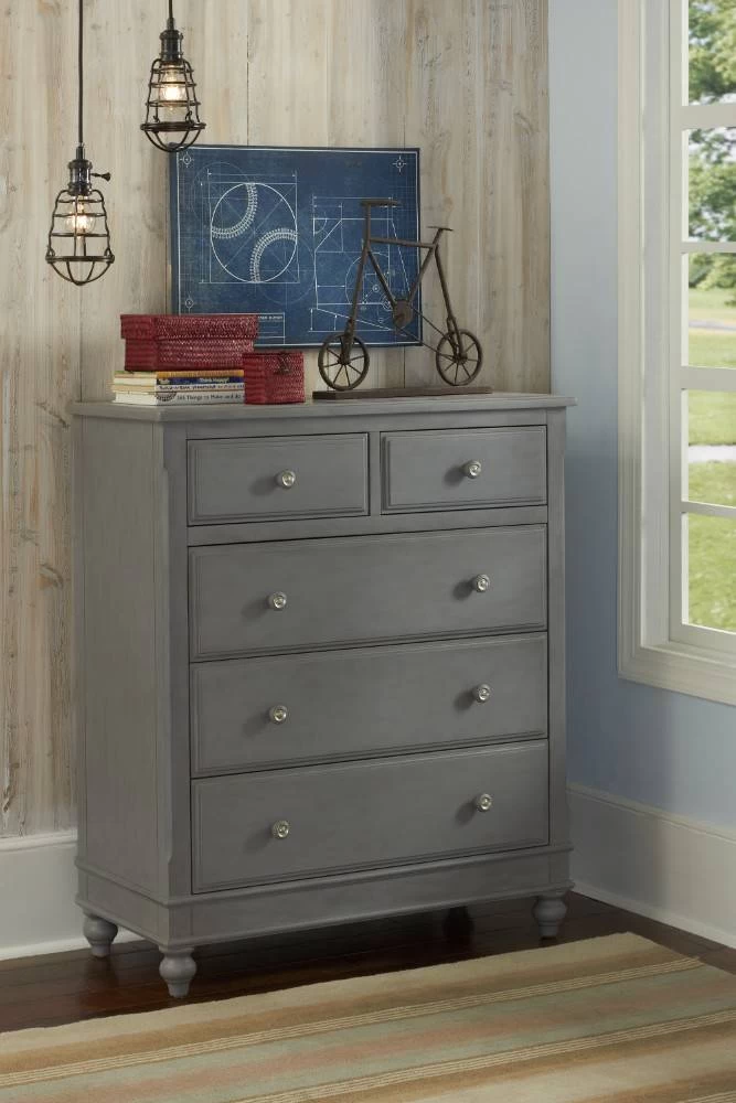 Lake House 5 Drawer Chest In Stone Finish - Hillsdale 2520 1 Lake House 5 Drawer Chest In Stone Finish - Hillsdale 2520