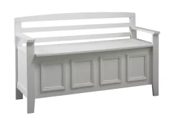 Laredo Storage Bench - Linon 84016WHT-01-KD-U