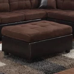 Mallory Casual Ottoman In Brown Microfiber/Leatherette - Coaster 505656