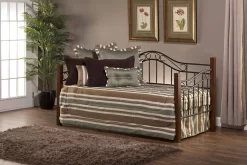 Hillsdale Furniture Matson Wood And Metal Daybed, Black With Cherry Posts - 1159DBLH