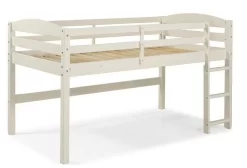 Solid Wood Low Loft Twin Bed In White - Walker Edison BWSTOLLWH