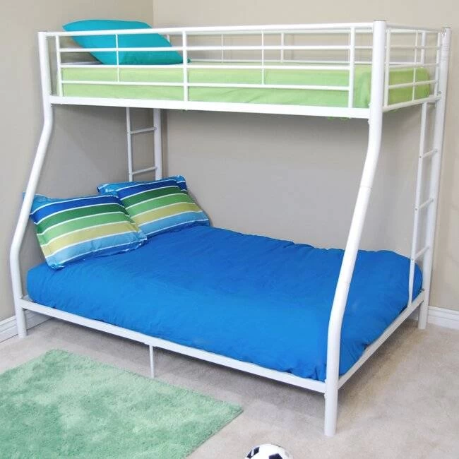 Sunrise Twin Over Double Bunk Bed In White Finish Walker Edison BTODWH 2 Sunrise Twin Over Double Bunk Bed In White Finish Walker Edison BTODWH - Image 2