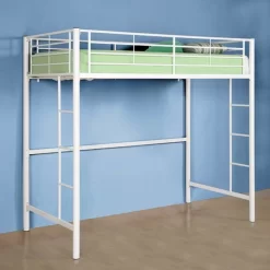 Sunrise White Metal Twin/Loft Bunk Bed - Walker Edison BTOLWH