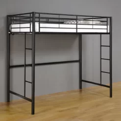 Sunset Black Metal Twin/Loft Bunk Bed - Walker Edison BTOLBL