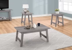 Table Set / 3Pcs Set / Coffee / End / Side / Accent / Living Room / Laminate / Grey / Transitional - Monarch Specialties I 7932P