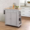 Tullarick Kitchen Cart In Natural & Gray - Acme Furniture 98310