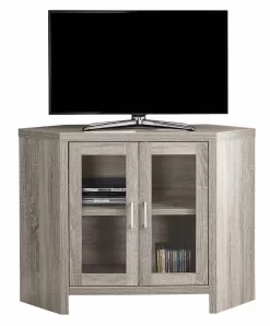 Tv Stand / 42 Inch / Console / Media Entertainment Center / Storage Cabinet / Living Room / Bedroom / Laminate / Tempered Glass / Brown / Contemporary / Modern - Monarch Specialties I 2701