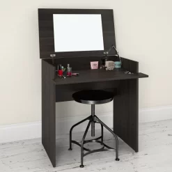 Vanity With Mirror / Writing Desk In Ebony - Nexera 341630