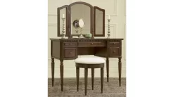 Vanity Mirror And Bench In Cherry Finish Powell 429-290